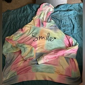 “Smile” Tie Dye Shein Hoodie 5XL